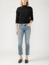 Elyse Mid Rise Straight Leg Luxe Stretch Jeans image number 0
