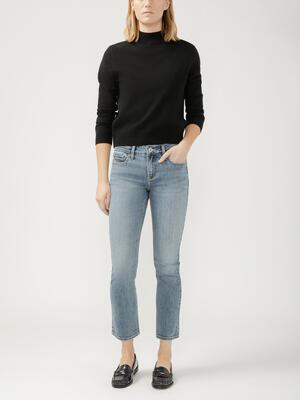 Elyse Mid Rise Straight Leg Luxe Stretch Jeans