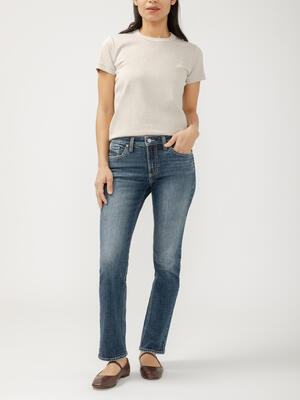 Elyse Mid Rise Straight Leg Jeans