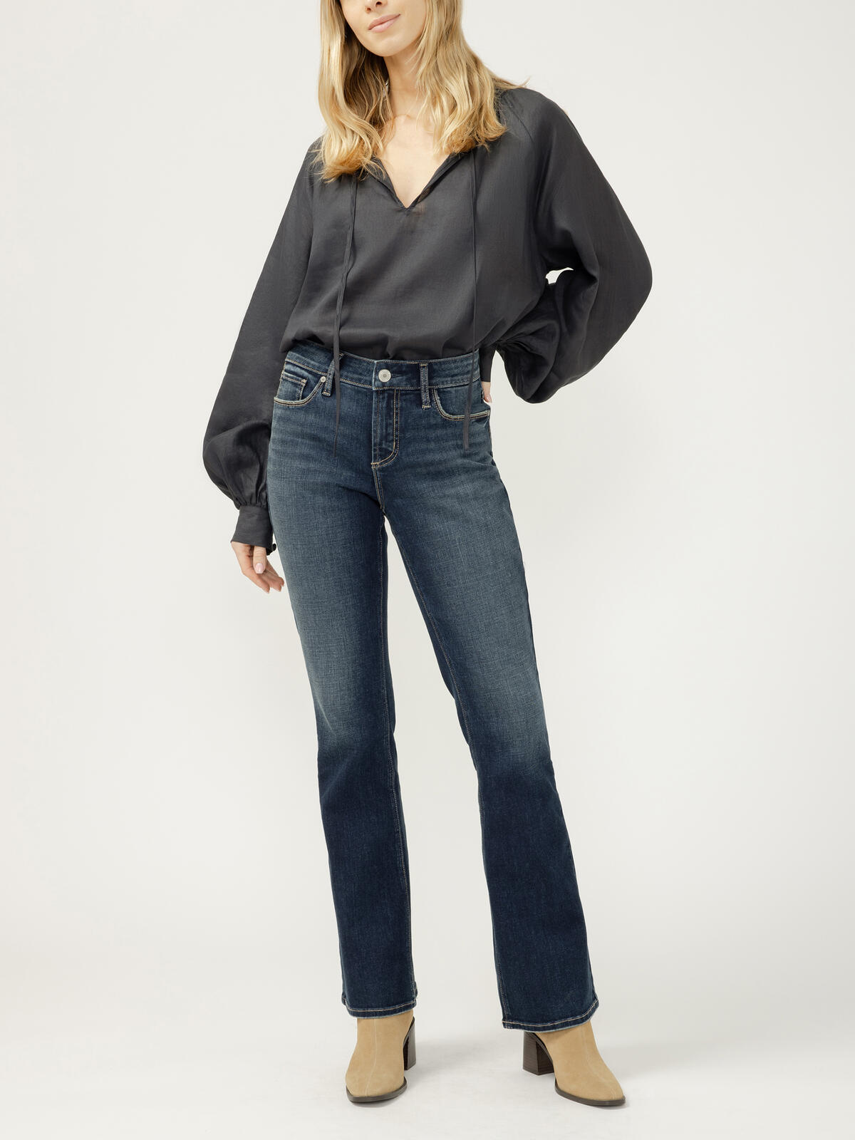 Elyse Mid Rise Bootcut Luxe Stretch Jeans image number 0