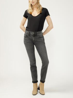 Boyfriend Mid Rise Slim Leg Luxe Stretch Jeans