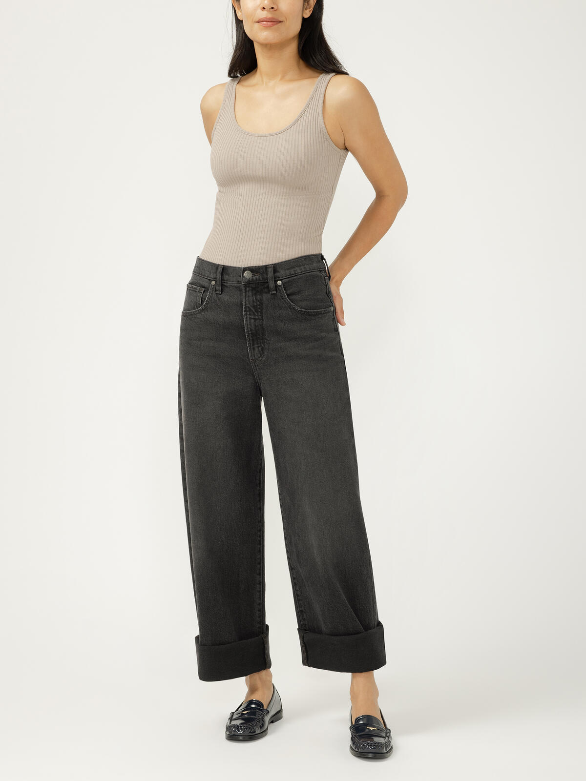 Be Easy High Rise Wide Leg Jeans image number 0