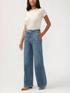 Highly Desirable High Rise Belted Ultra Wide Leg Jeans image number 2