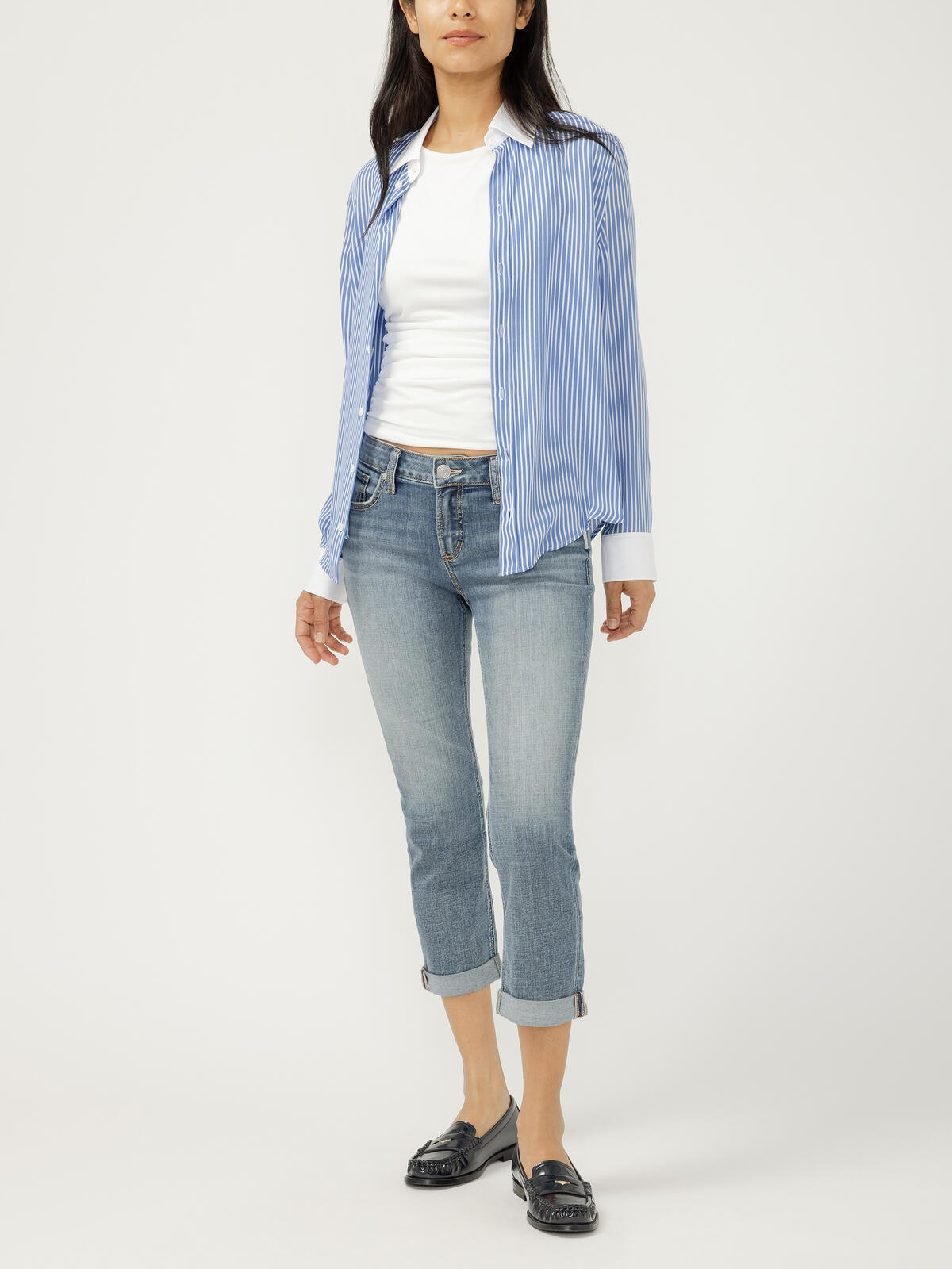 Elyse Mid Rise Luxe Stretch Capri image number 0