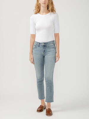 Suki Mid Rise Straight Crop Luxe Stretch Jeans