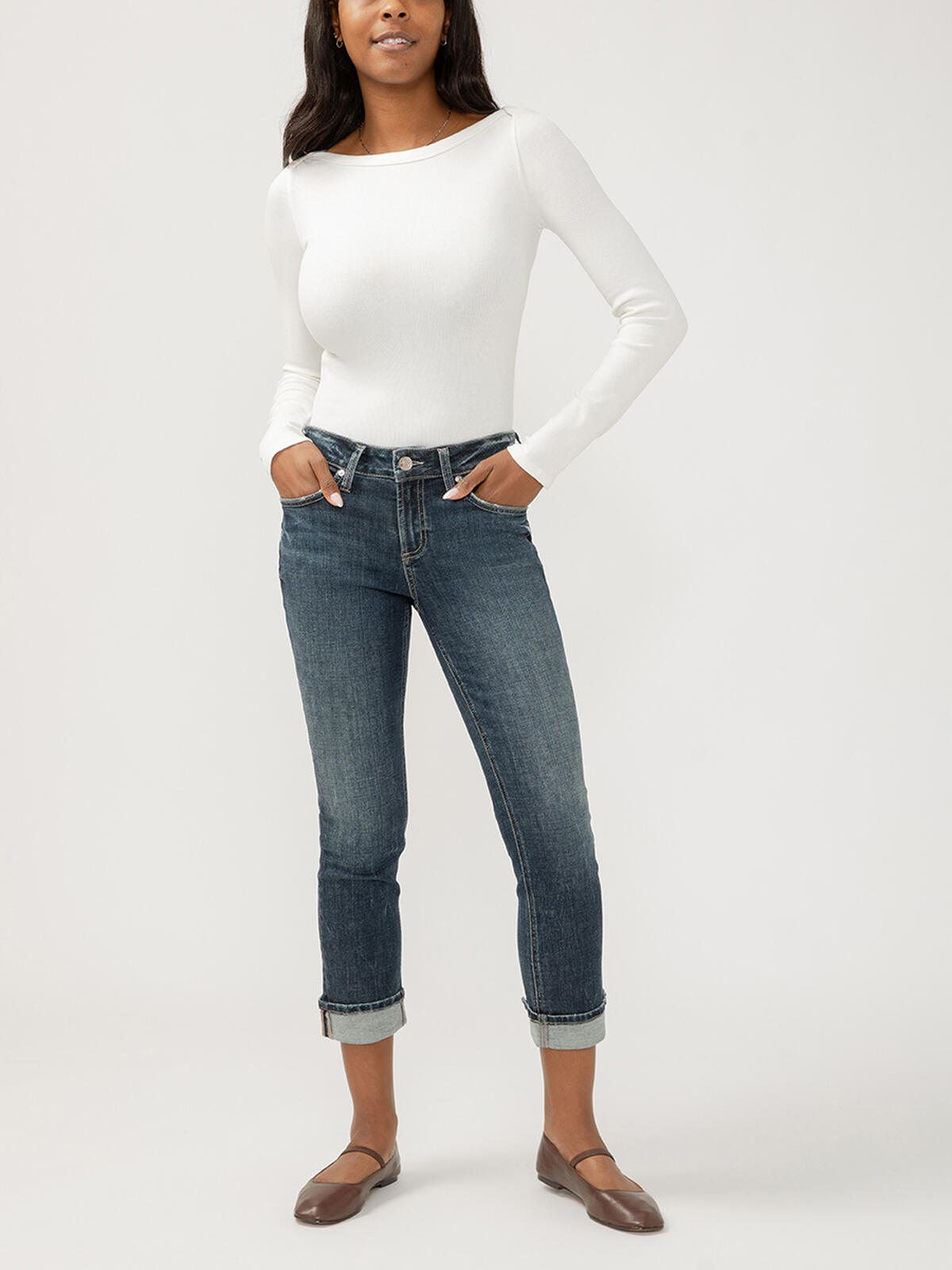 Suki Mid Rise Straight Leg Jeans image number 0