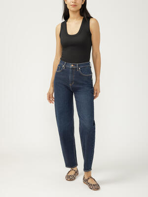 High Rise Arc Leg Jeans