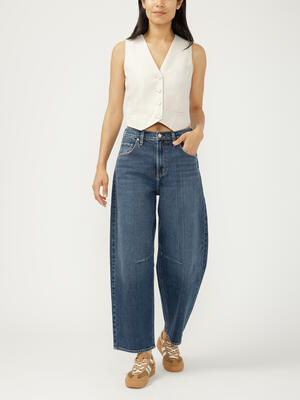 High Rise Barrel Leg Jeans