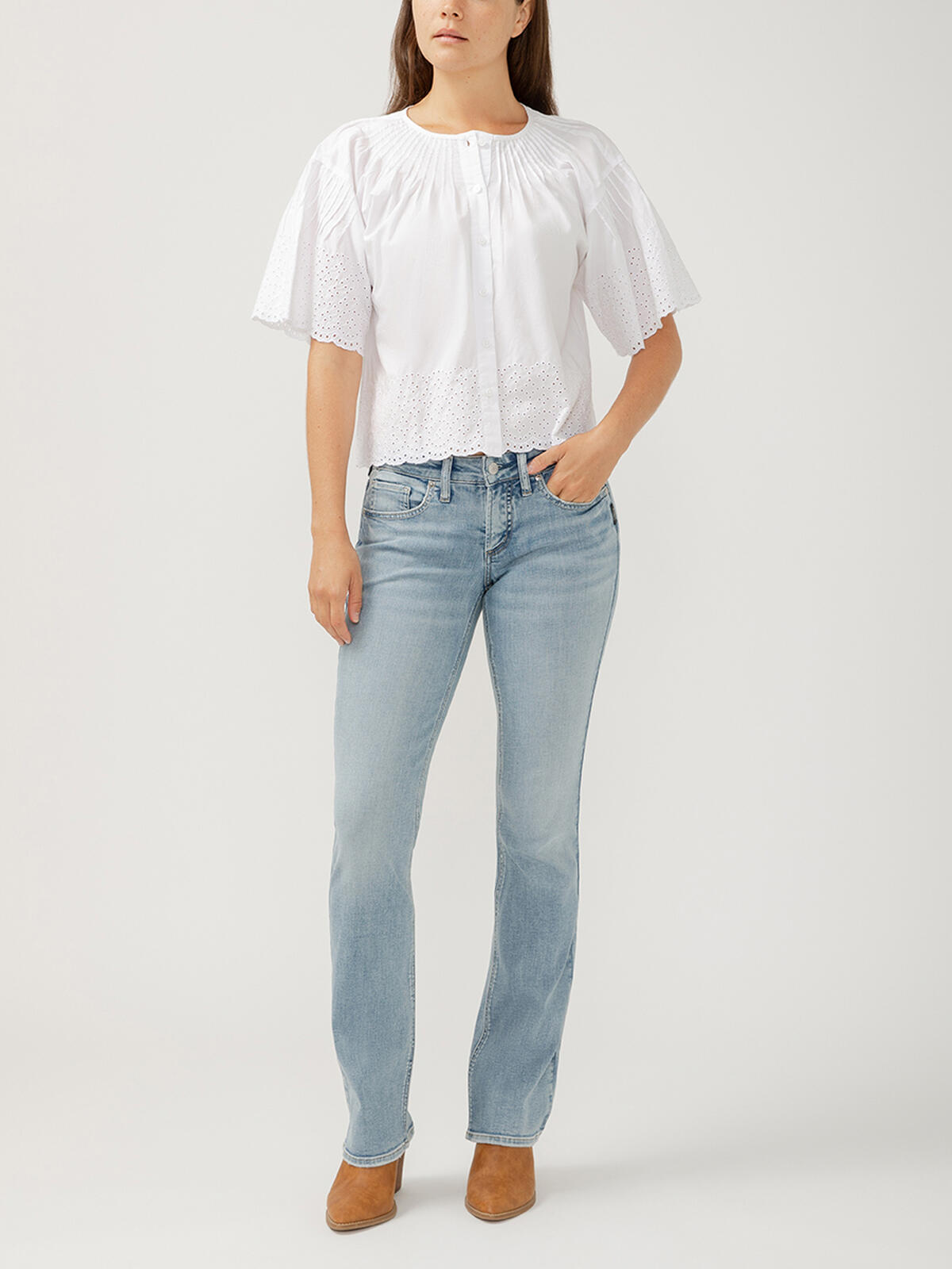 Britt Low Rise Slim Bootcut Jeans image number 0