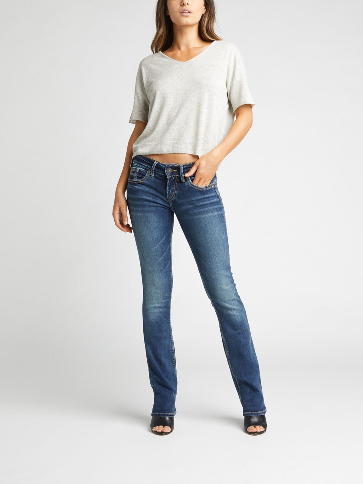 Suki Mid Rise Slim Bootcut Jeans image number 0