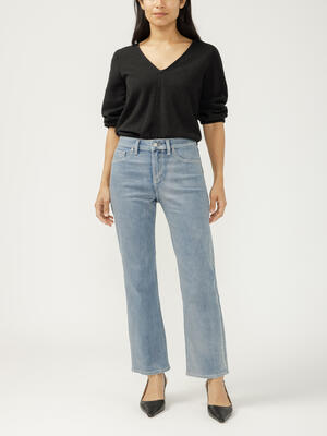 Silver Coated Isbister High Rise Straight Leg Jeans