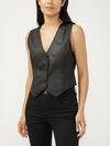 Black Coated Denim Vest image number 3
