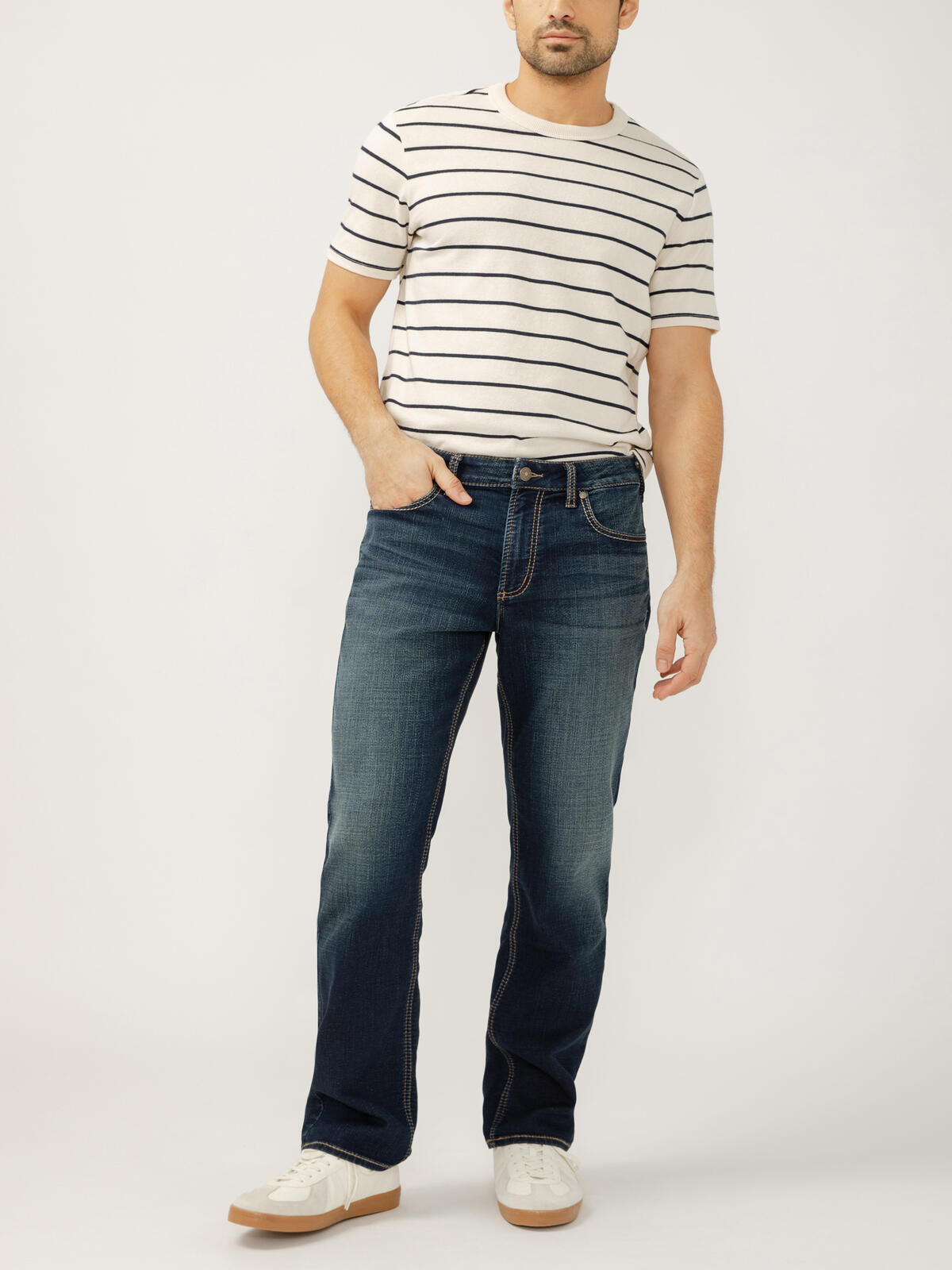 Grayson Classic Fit Straight Leg Knit Flex Jeans image number 0
