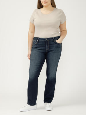 Elyse Mid Rise Straight Leg Luxe Stretch Jeans