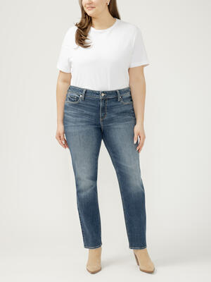 Elyse Mid Rise Straight Leg Jeans Plus Size