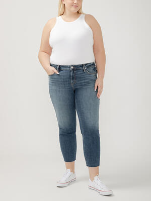 Elyse Mid Rise Straight Leg Ankle Jeans Plus Size