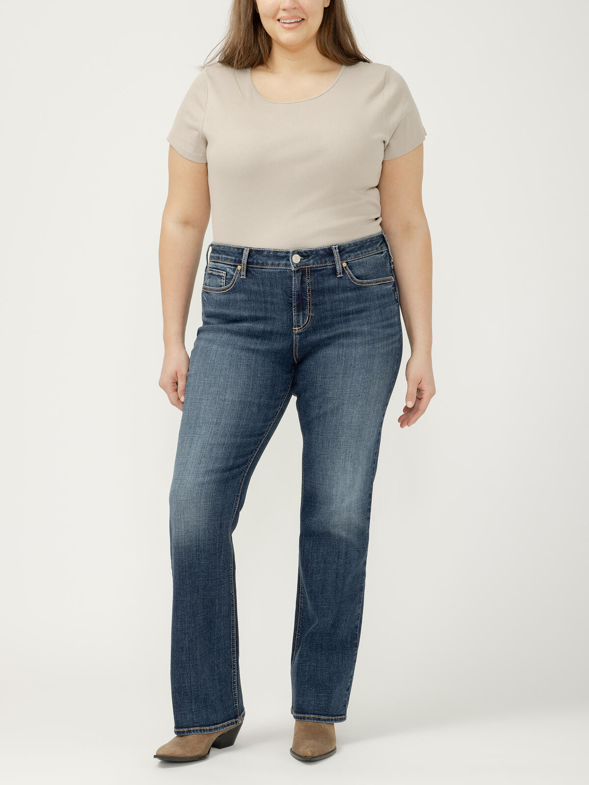 Elyse Mid Rise Bootcut Jeans image number 0