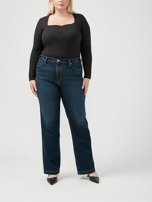 Highly Desirable High Rise Trouser Leg Jeans Plus Size