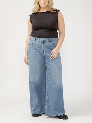 Highly Desirable High Rise Ultra Wide Leg Jeans Plus Size