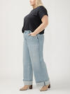 Highly Desirable High Rise Wide Leg Jeans Plus Size image number 2