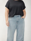 Highly Desirable High Rise Wide Leg Jeans Plus Size image number 3