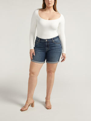 Boyfriend Mid Rise Shorts Plus Size
