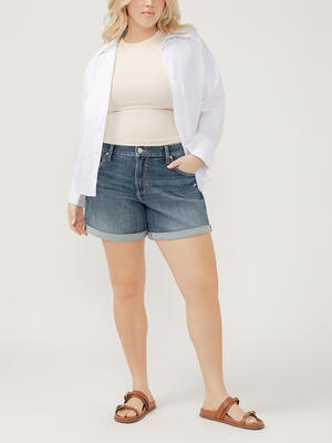 Boyfriend Mid Rise Shorts Plus Size