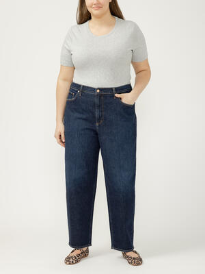 High Rise Arc Leg Jeans Plus Size