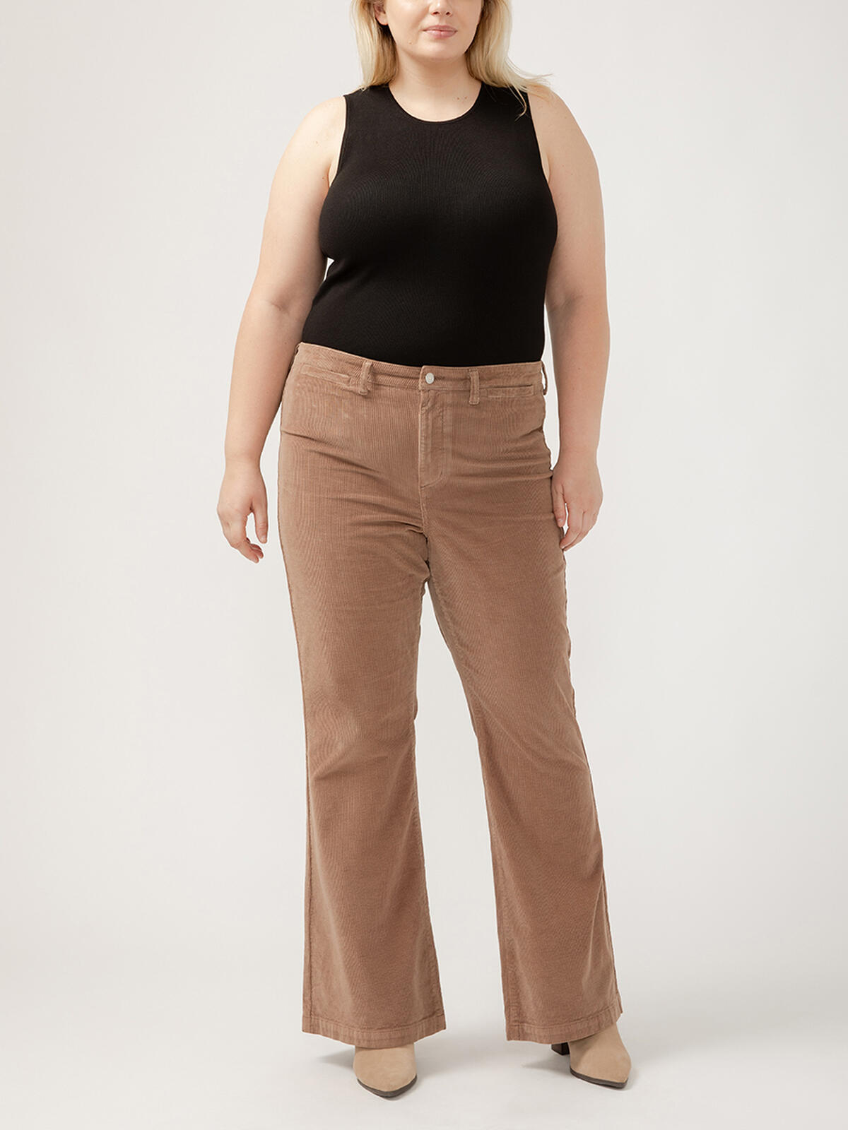 Isbister High Rise Flare Leg Corduroy Pant Plus Size image number 0