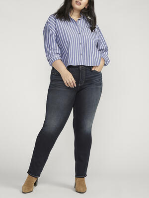 Suki Mid Rise Straight Leg Jeans Plus Size