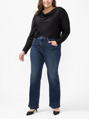 Avery High Rise Trouser Leg Luxe Stretch Jeans Plus Size