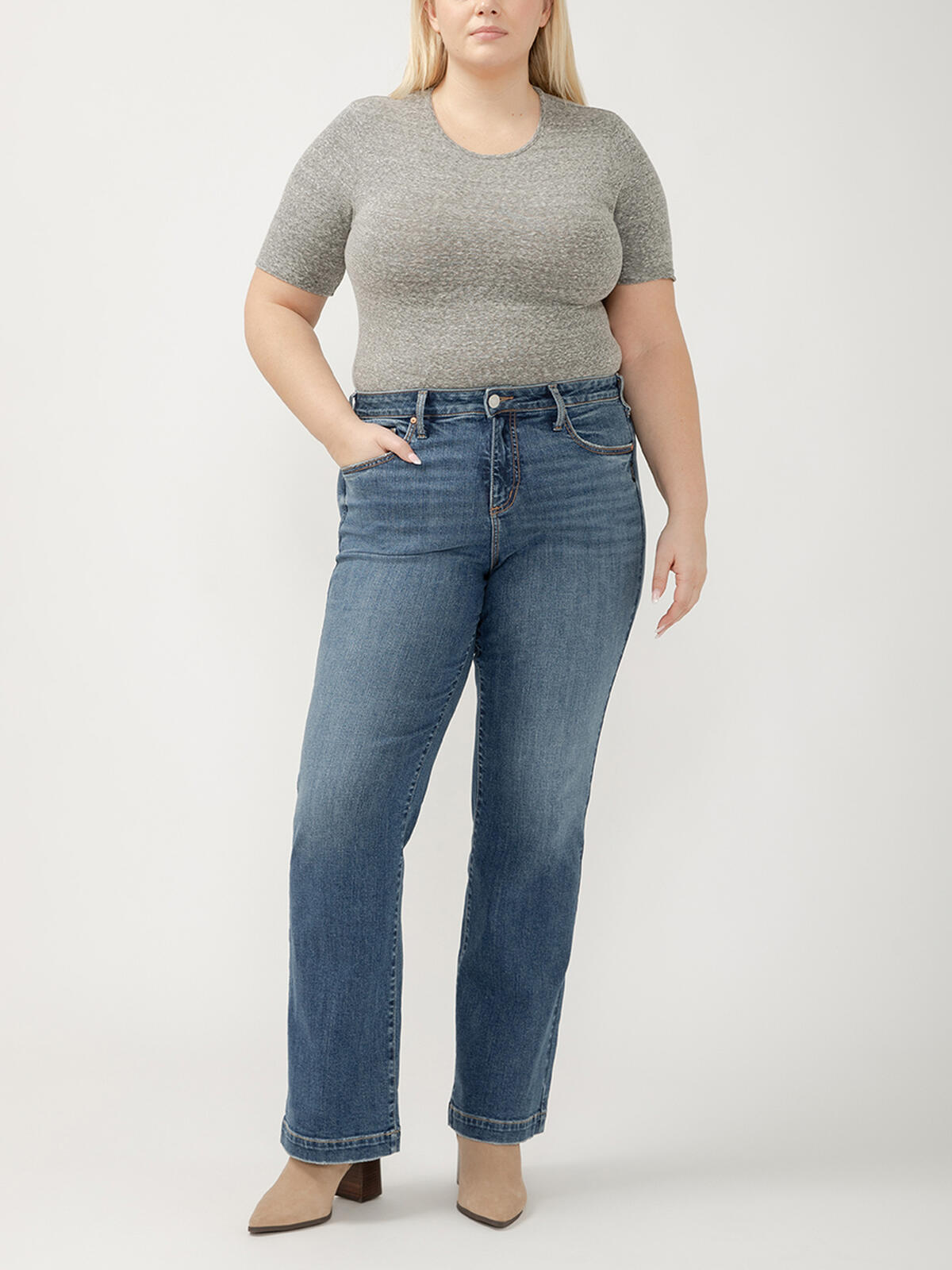 Avery High Rise Trouser Leg Jeans Plus Size image number 0