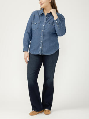 Women's Western Denim Shirt Plus Size