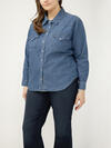 Women's Western Denim Shirt Plus Size image number 3